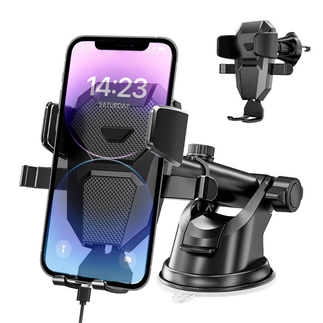 Phone Holder for Your car Suction Phone Mount 3 in 1 Phone car Mount for Dashboard Air Vent Windshield Universal Phone Compatible for iPhone 16 pro max Google etc (with Ventilation Phone Holder）