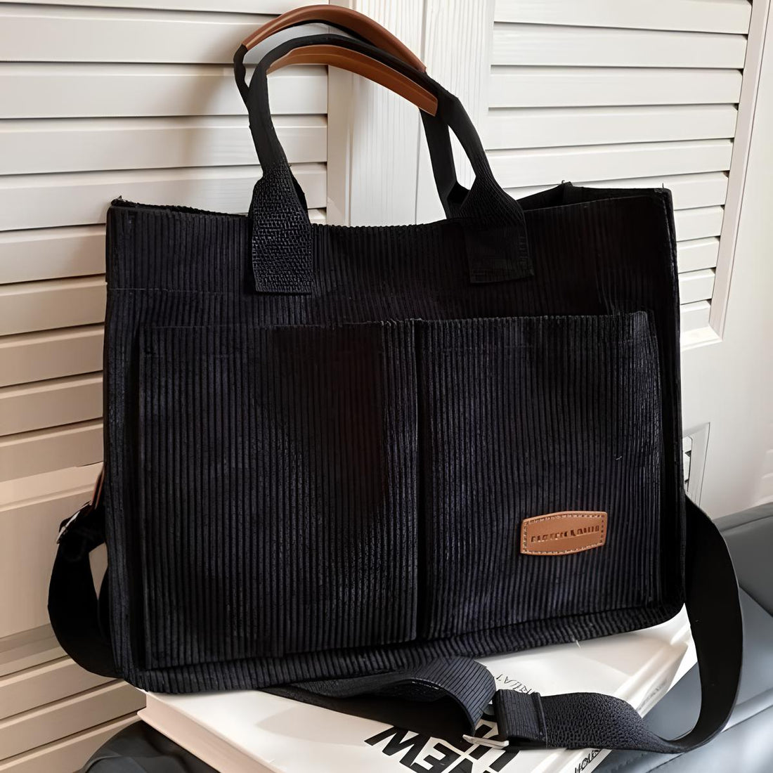 Fashionable Corduroy Women's Tote Bag for Work & College